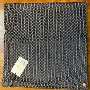 NWT West Elm Pillow Cover Velvet Gray Patterned zipper 18” x 18”